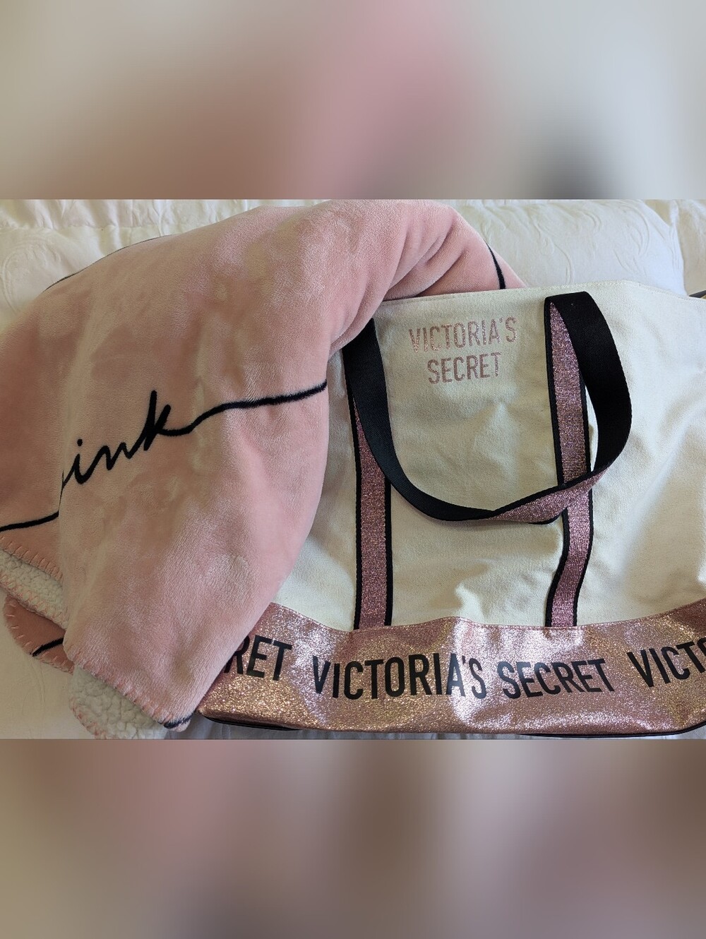 Victoria's Secret Bag And Plush Throw